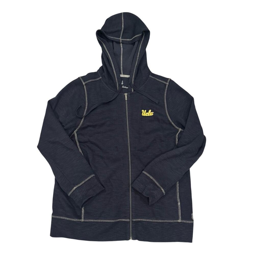 Tommy Bahama Tobago Bay UCLA Bruins Full Zip Hoodie Womens XL Navy Pima Cotton